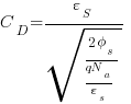 {C_D}={varepsilon_S}/{sqrt { {2 phi_s } / {qN_a / varepsilon_s} }} 