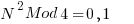 N^2 Mod 4 = 0,1                     